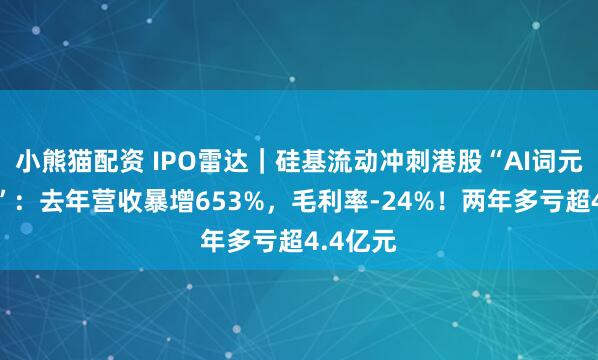 小熊猫配资 IPO雷达｜硅基流动冲刺港股“AI词元第一股”：去年营收暴增653%，毛利率-24%！两年多亏超4.4亿元